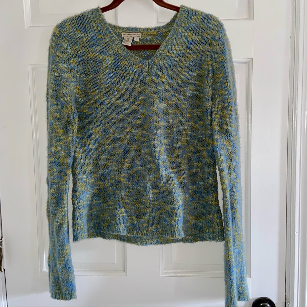 Royal Robbins Blue and Green Women's Sweater size Medium